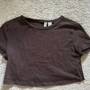 Brown h&m crop top, never worn, size M